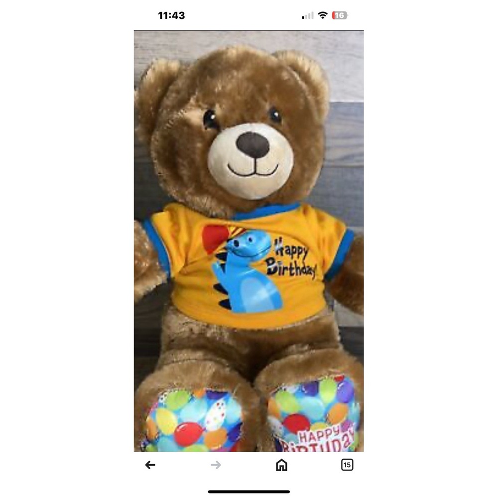 Build A Bear Happy Birthday Bear‎ For A Three Year Old Dinosaur T Shirt